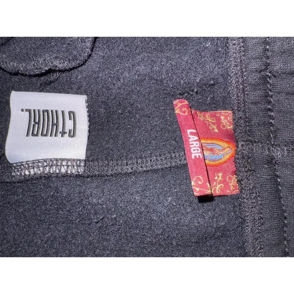 CTHDRL Cathedral Men’s Large Black Stained Glass Graphic Jogger Sweatpants NWOT